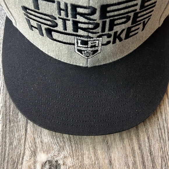 Adidas Hat Black Los Angeles Kings Snapback Hat Three Stripes Hockey One Size - Picture 4 of 7